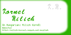 kornel milich business card